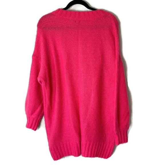 Aerie Peach Pink Happy Place Wool Blend Cable Knit Oversized Sweater Size Small - Picture 3 of 6